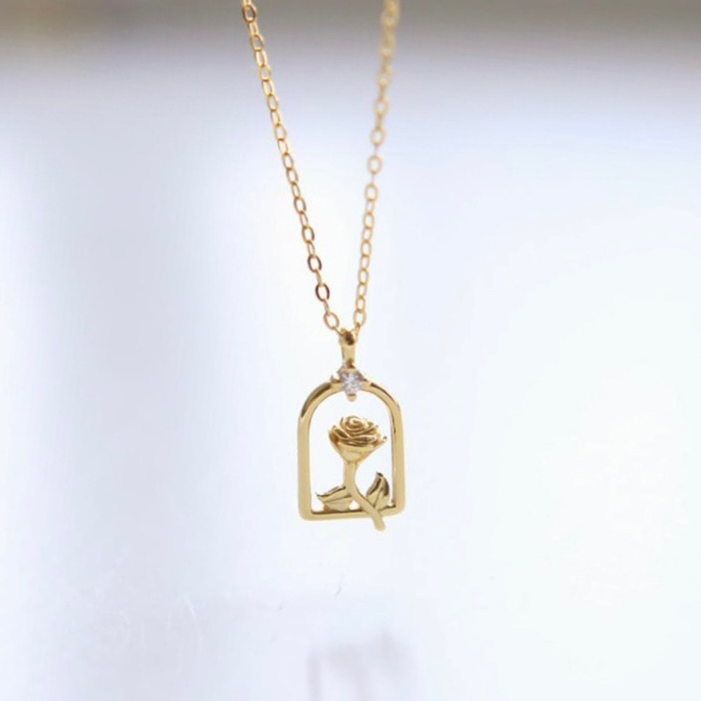 Gold over Sterling silver Rose garden necklace - Picture 6 of 8
